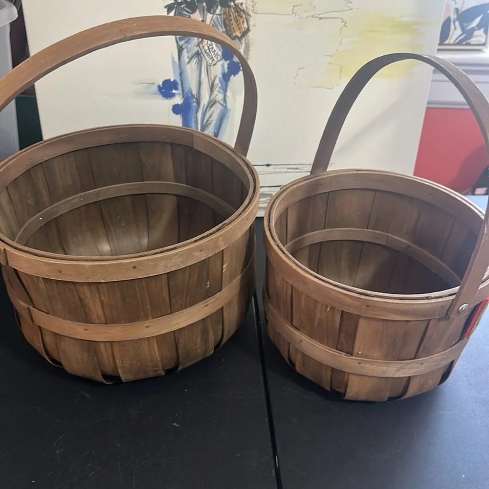 Autumn egg baskets with handle set of 2